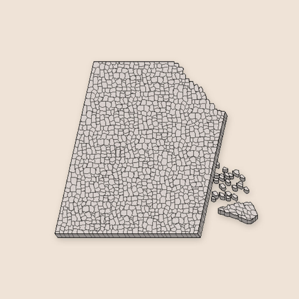 Härdat säkerhetsglas som vid brott splittras i små, ofarliga bitar.